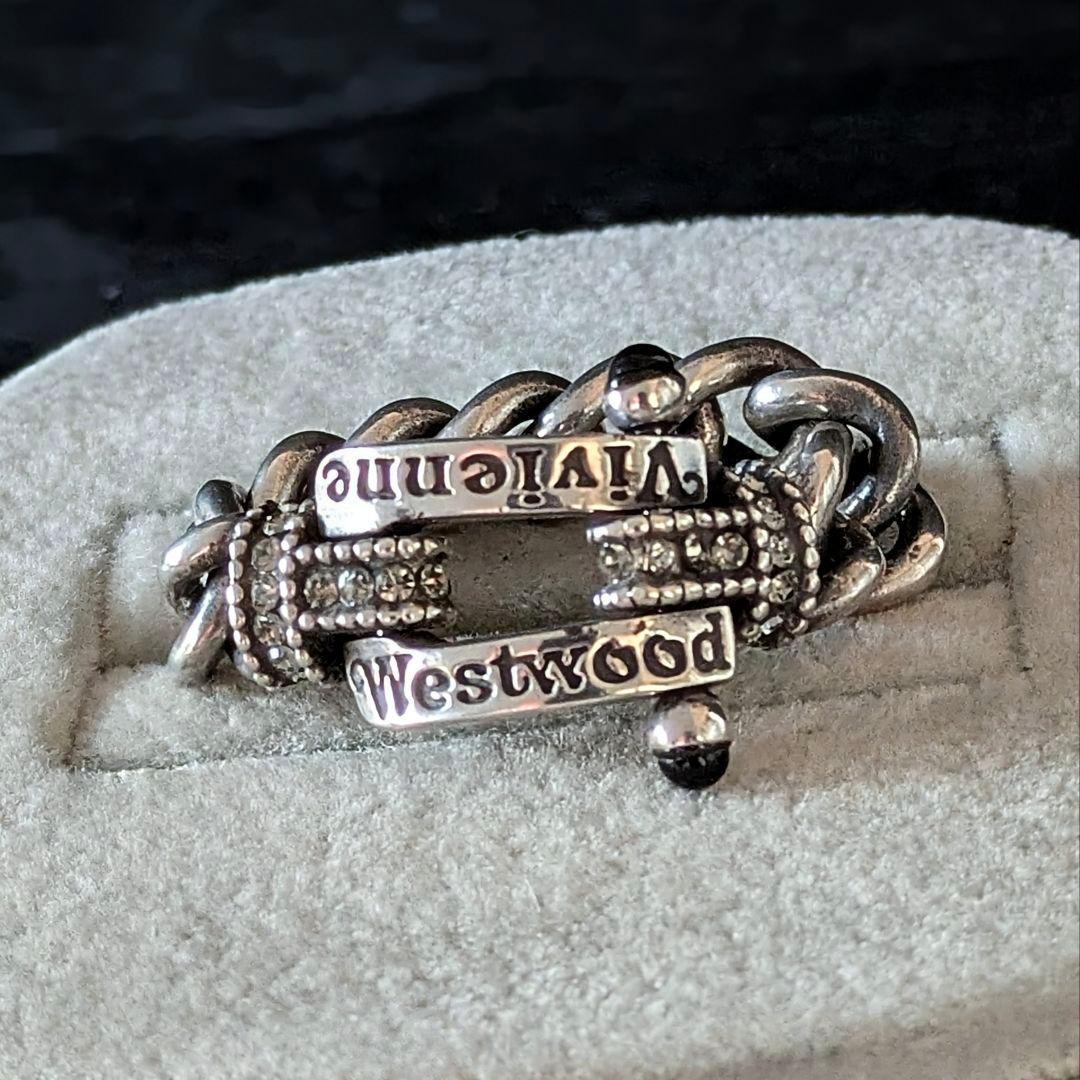 vivienne westwood オニキス ロゴ チェーンリング SV925