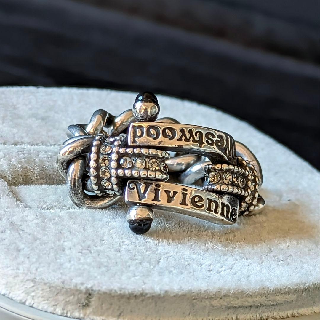 vivienne westwood オニキス ロゴ チェーンリング SV925