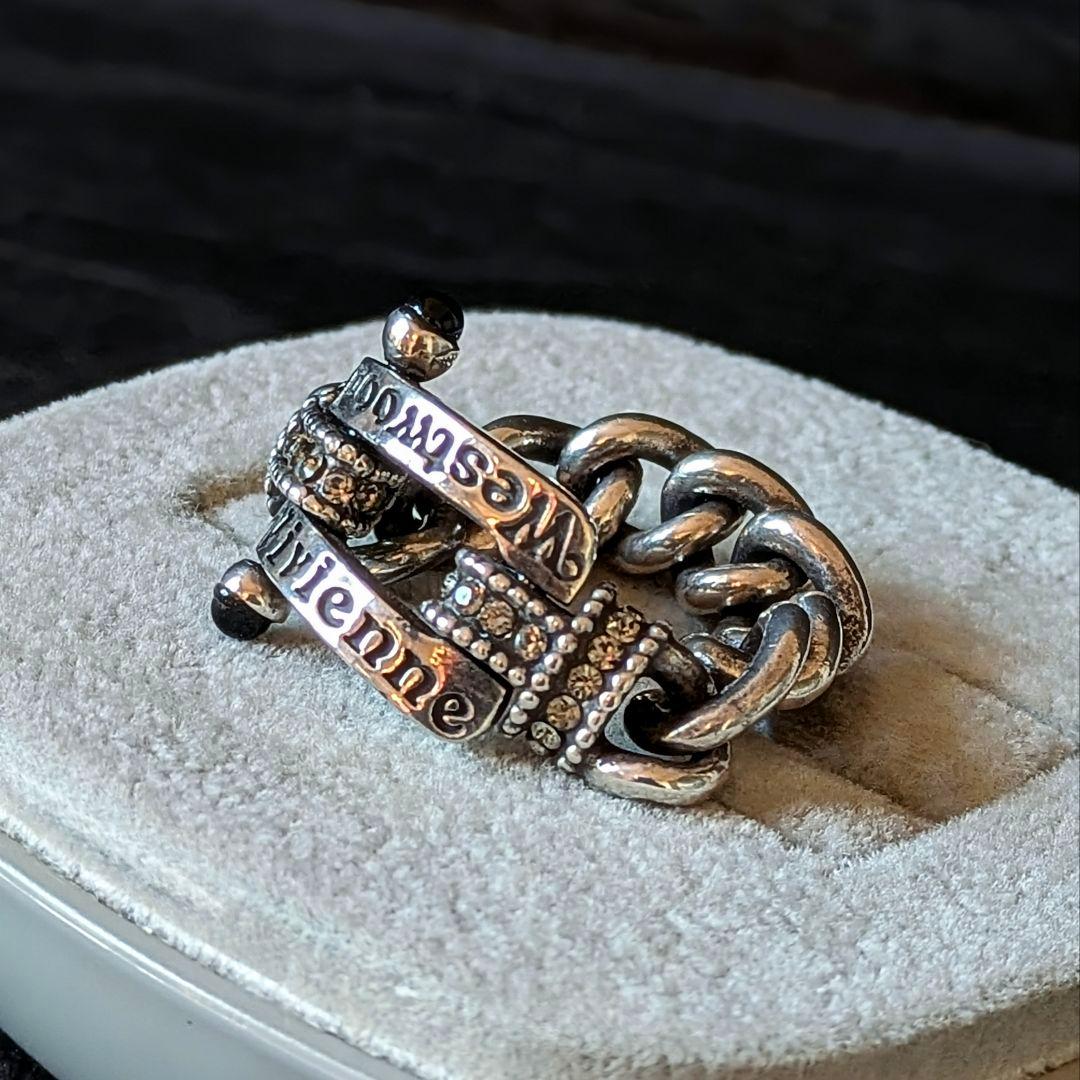 vivienne westwood オニキス ロゴ チェーンリング SV925