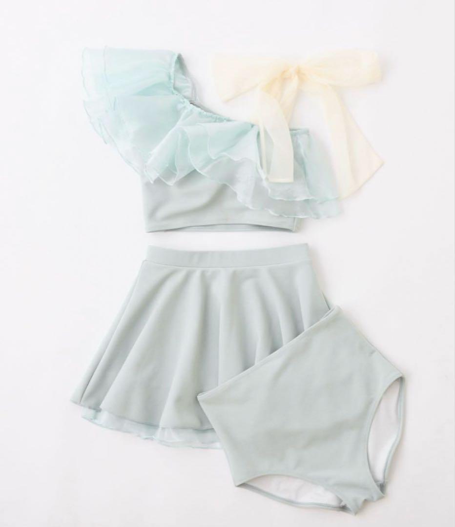 swimwear/肩リボンワンショルダー/3点セット