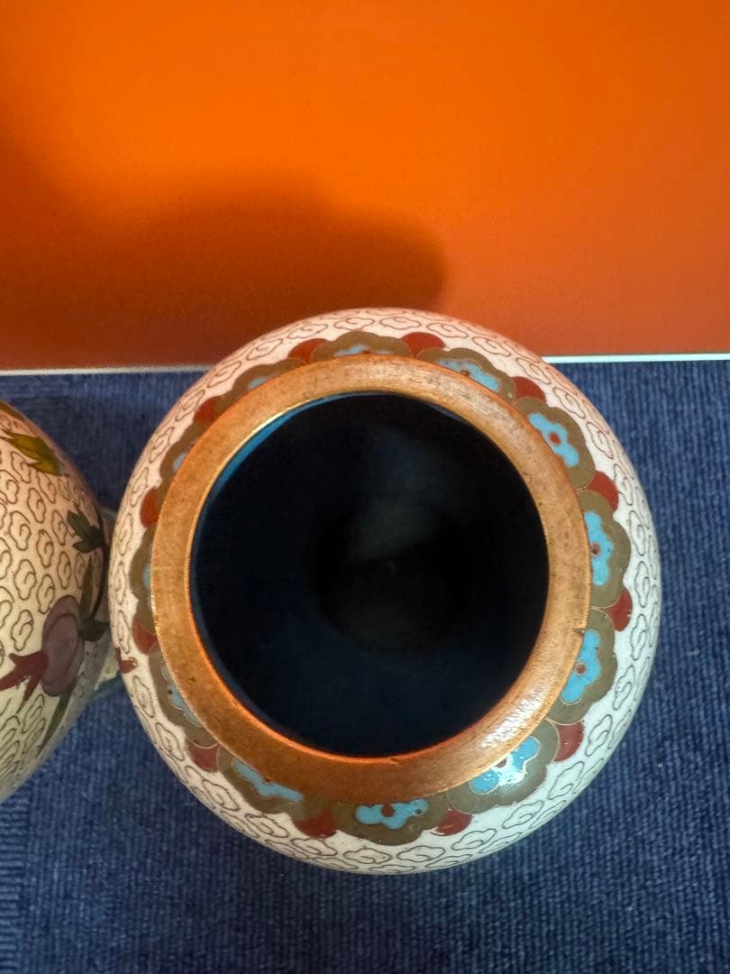 1850 七宝焼 景泰藍 花瓶2客