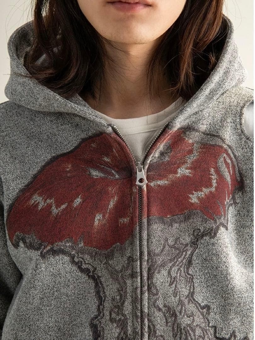 CONP 短丈リンゴパーカーフーディー Boxyfit ダメージ加工