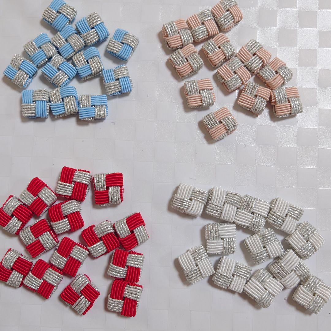 みかん　水引パーツ　市松