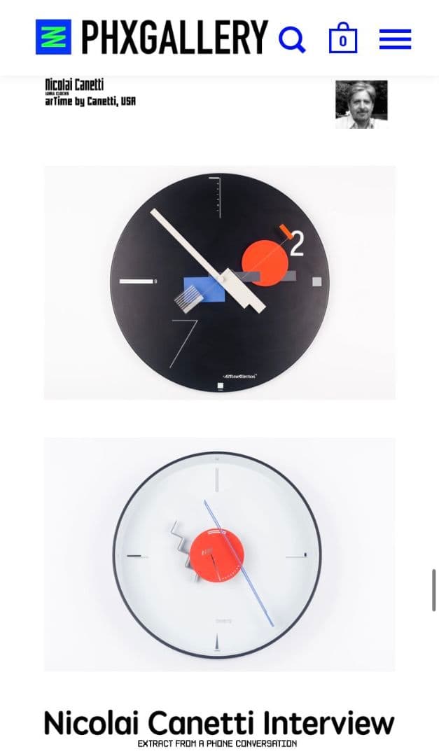 【新品】80'S ニコライ・カネッティ 掛け時計 ARTEC ポストモダン