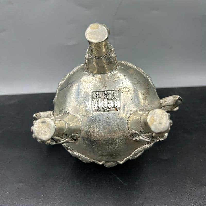 二龍戯珠香炉 家具 置件 銅器 香道具 装飾品 工芸品 美術