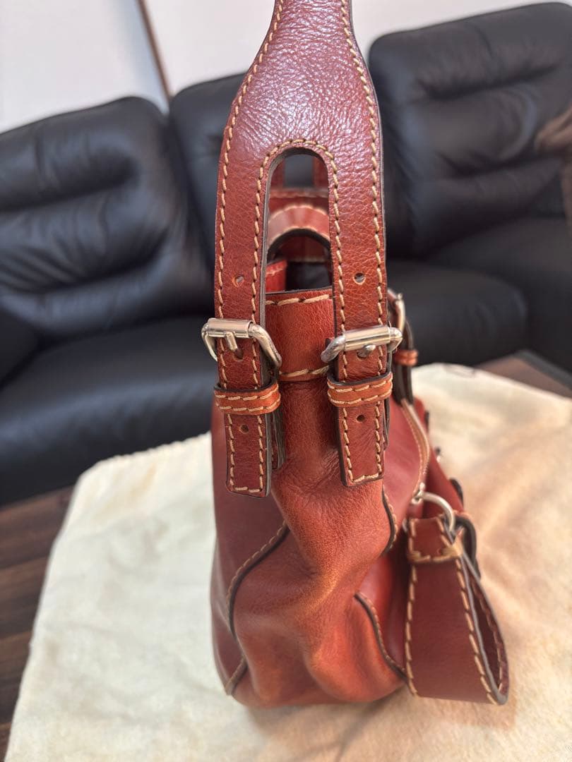 Chloé ブラウンレザーショルダーバッグ 保存袋付き