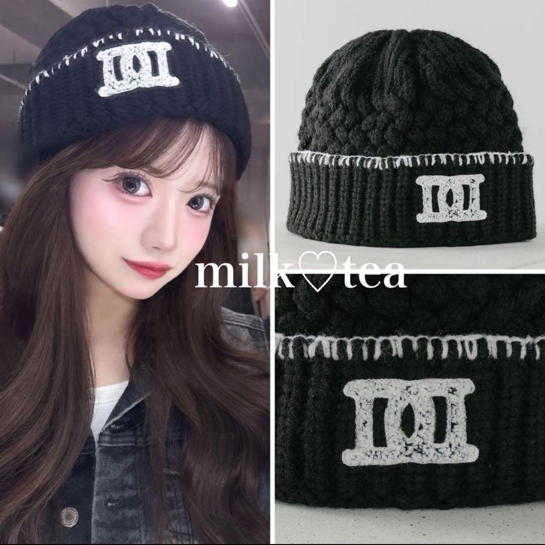 新品未開封タグ付き ダーリッチ DDロゴバスケットニットビーニー 黒 ブラック DDロゴバスケットニットビーニー（ニットキャップ/ビーニー）｜Darich