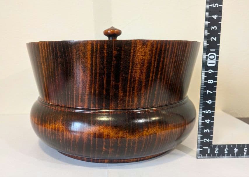 『三浦松香』鮟鱇水指　茶道具木製　岩国市　日本工芸会正会員　くりぬき