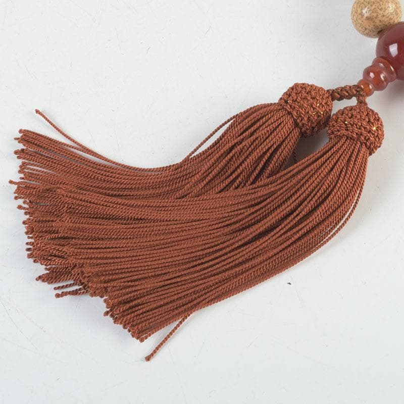 仏教美術 正絹房 赤瑪瑙 星月菩提珠 京念珠 数珠 共箱 N