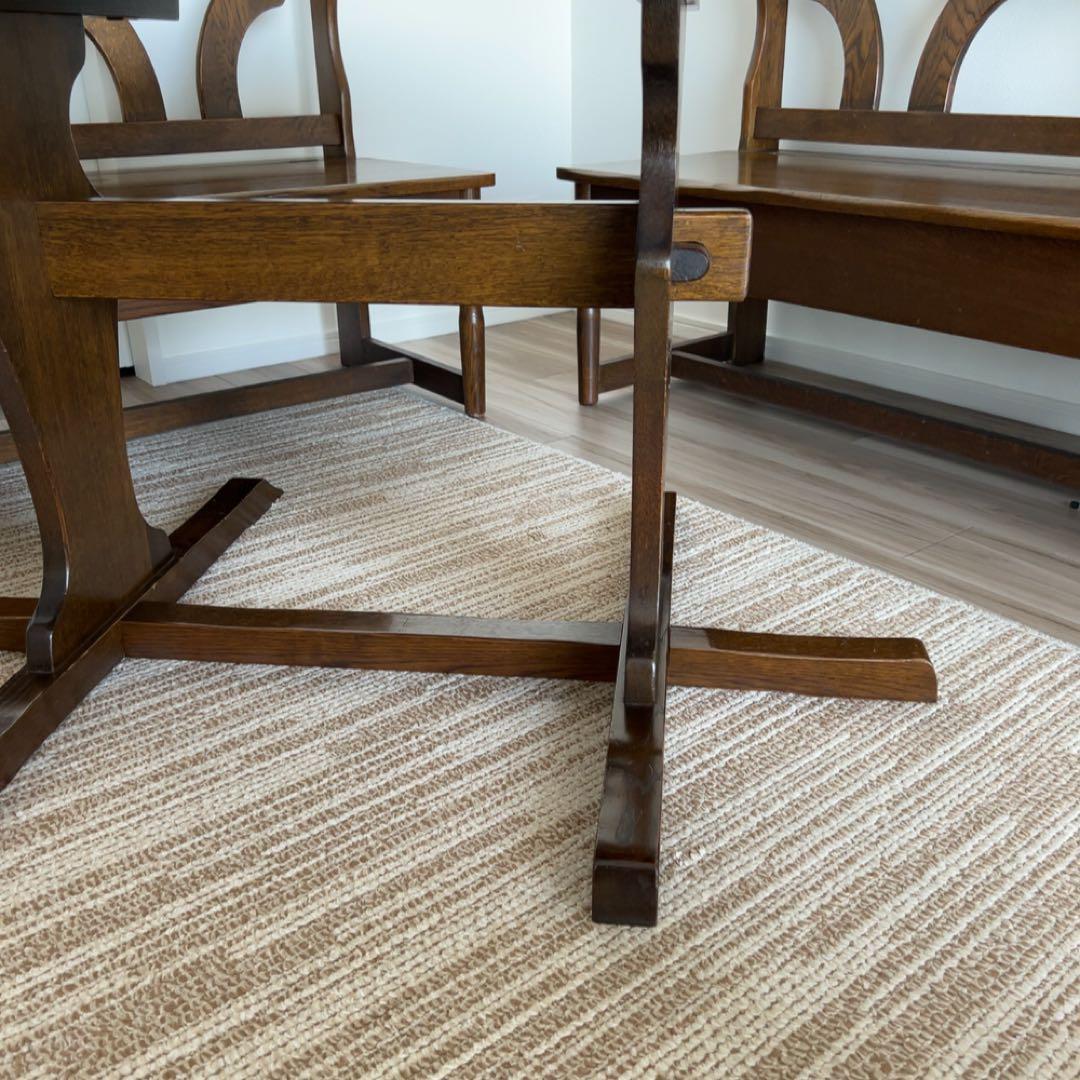 昭和レトロ 木製 ダイニングテーブル 椅子セット 大正堂 家具 古民家 カフェ風