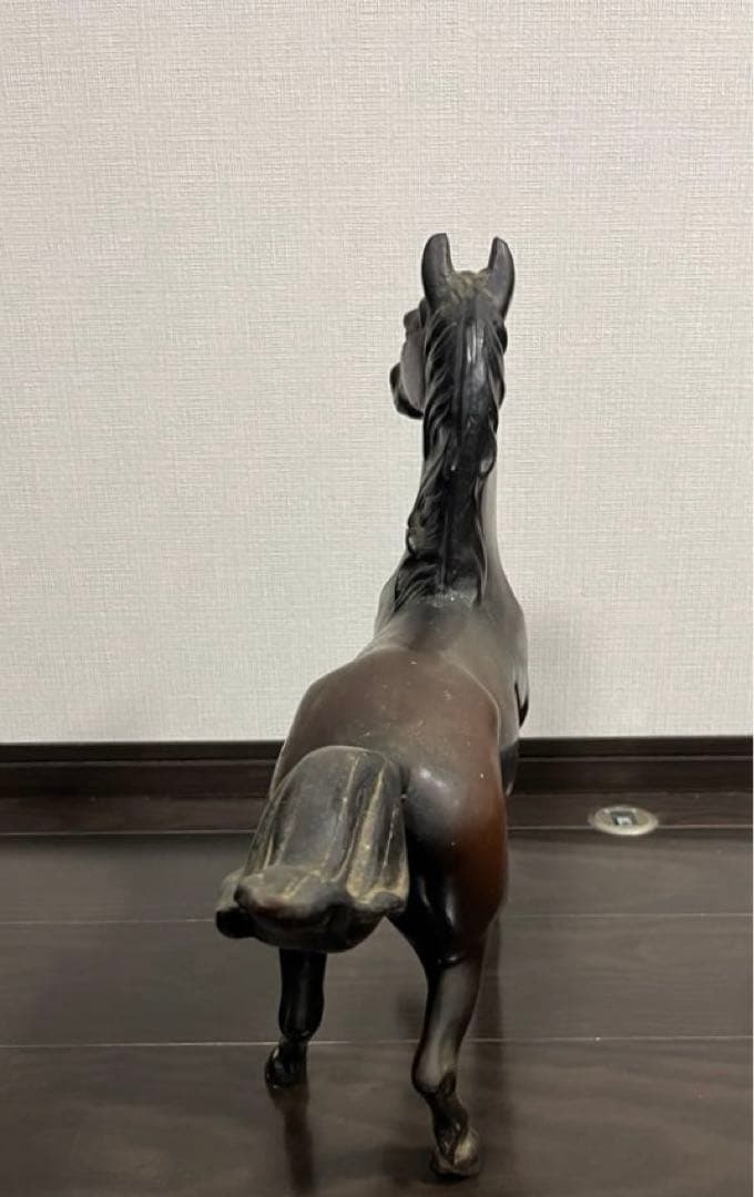【馬　鉄製　置物】駿馬 午 駆馬 ＊重さ（約）：8.7kg アンティーク