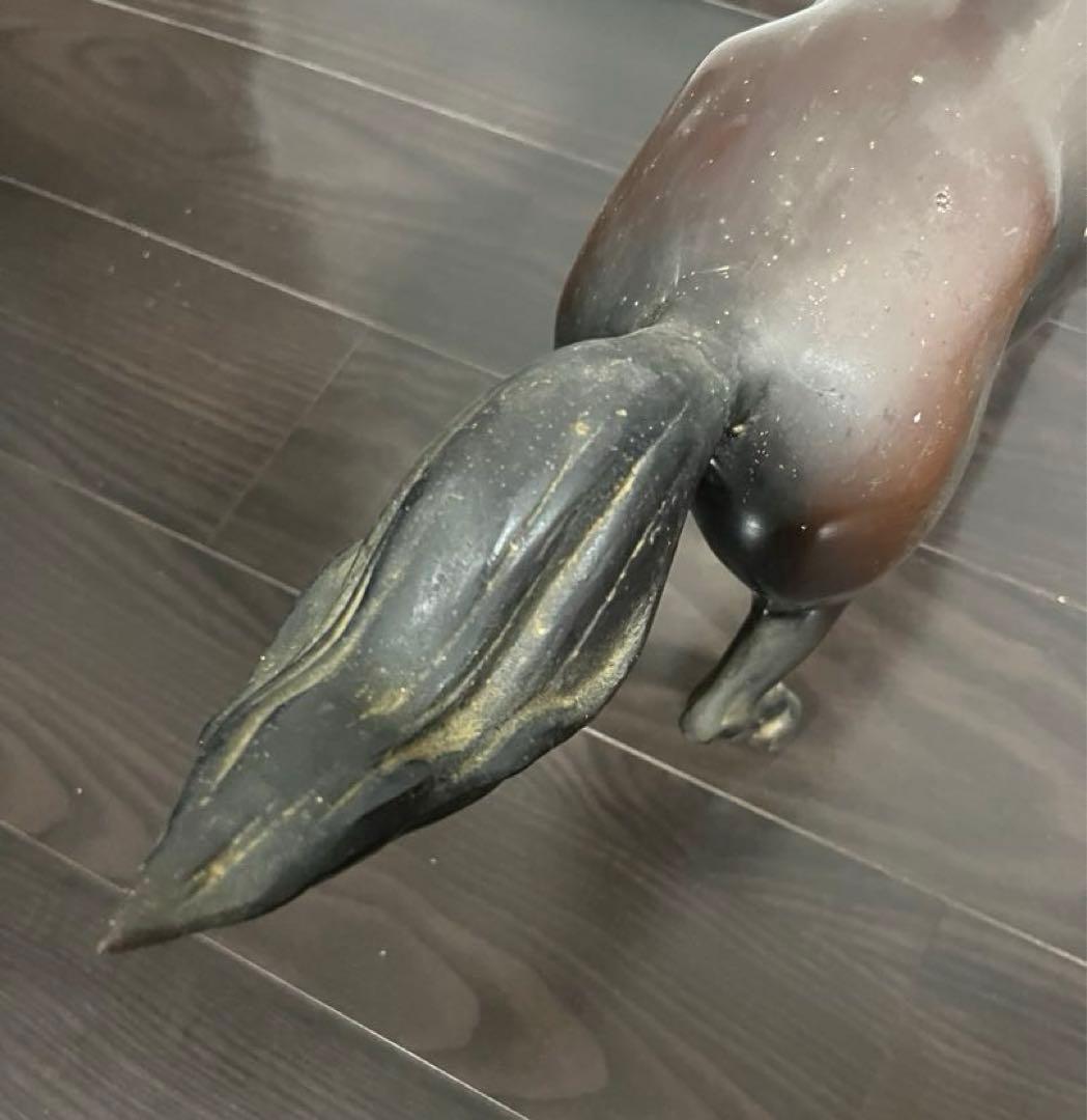 【馬　鉄製　置物】駿馬 午 駆馬 ＊重さ（約）：8.7kg アンティーク