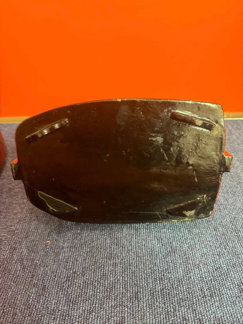 1818 中国骨董　新渡染付蓋付　木製　漆塗　提重　時代物