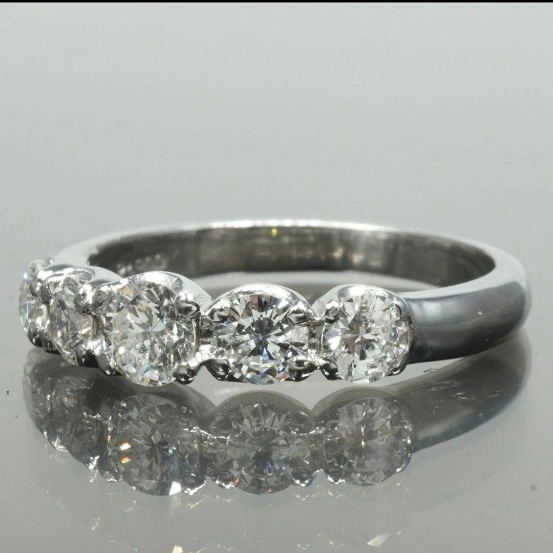 Pt900 天然ダイヤモンド 0.70ct リング　６号 エタニティ