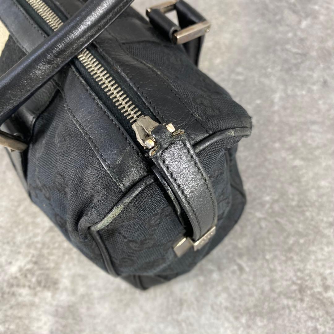 GUCCI グッチ GG柄 キャンバス ミニボストン ハンドバッグ ブラック