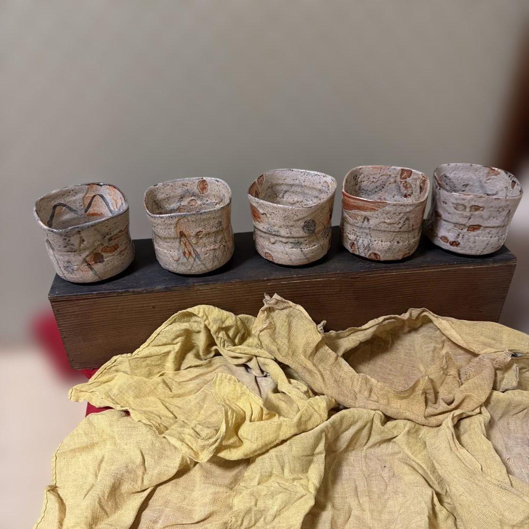 江戸時代 絵志野 向付 五客 無傷 茶碗 時代保管箱 - メルカリ