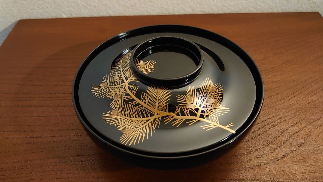 BJ025 時代輪島塗 稲雀金蒔絵 吸物椀 5客 木製 漆器 輪島塗 沈金 金