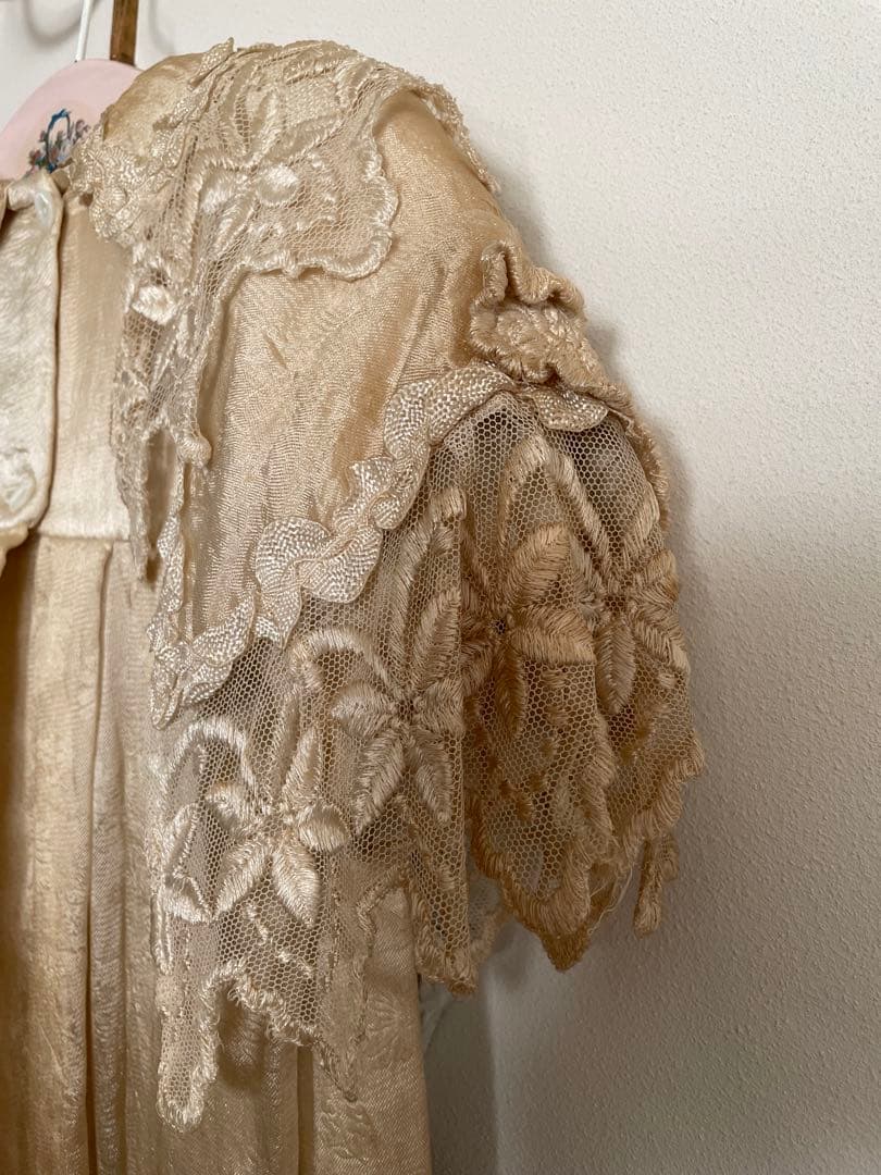 半額SALE˚✧₊⁎1860年代 シルクベビードレスクリストニングドレス⁎⁺