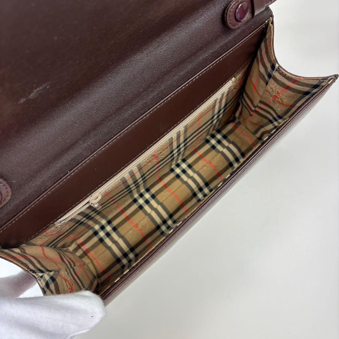 箱付き　バーバリー ハンドバッグ 自立型 ノバチェック シャドーホース ブラウン