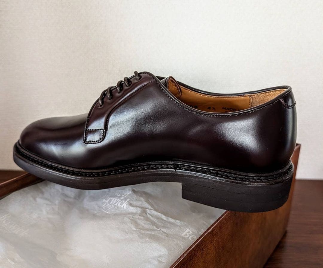 【新品・未着用】Berwick 1707 プレーントゥ　ダークブラウン