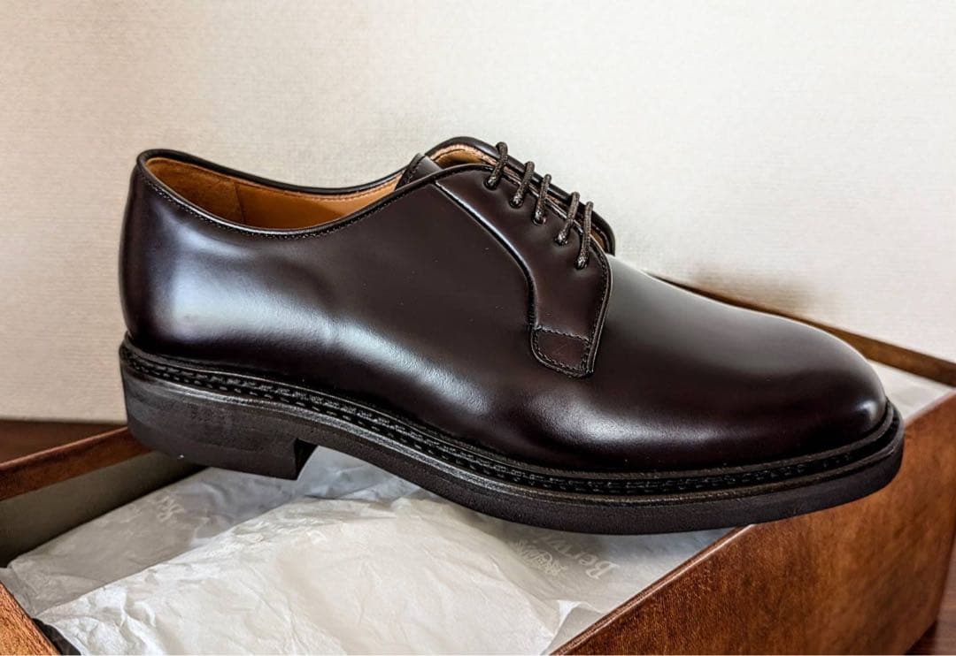 【新品・未着用】Berwick 1707 プレーントゥ　ダークブラウン
