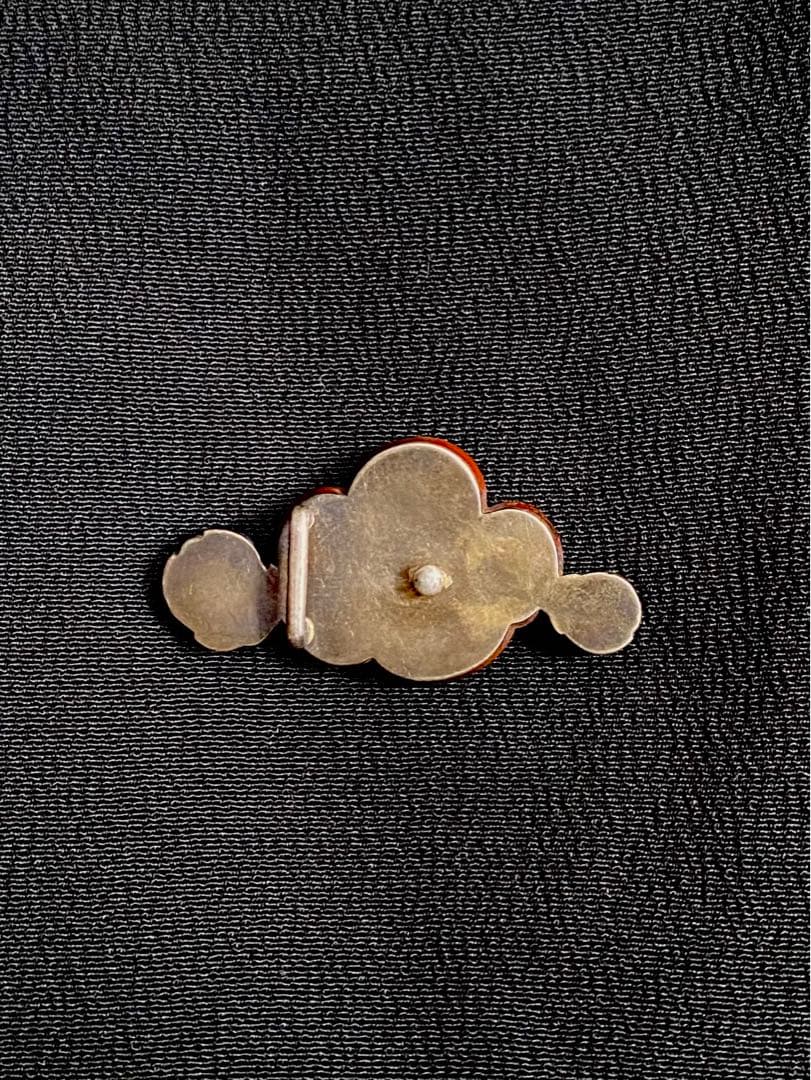 アンティーク帯留め梅金工彫金パチン式