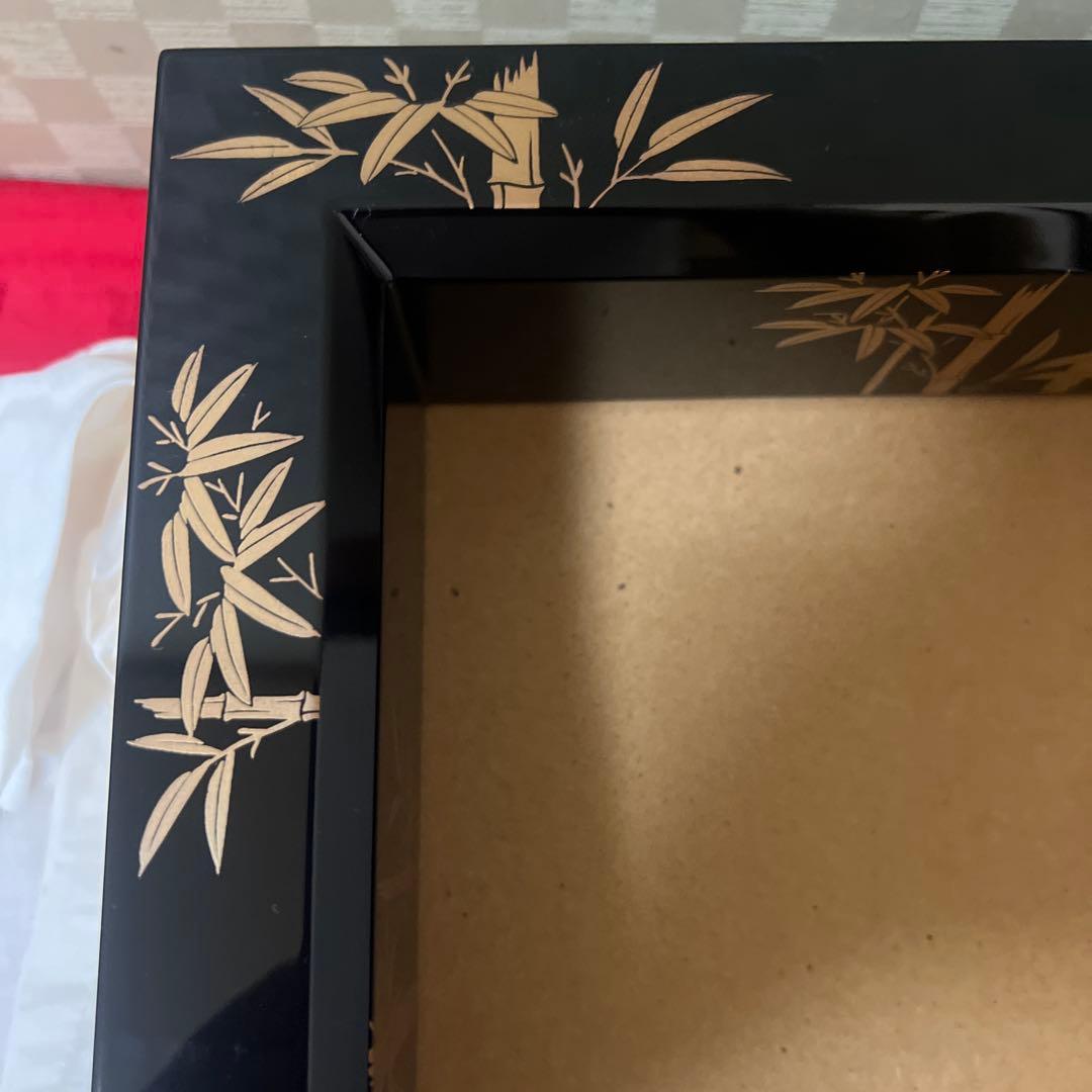 茶道具　金蒔絵　竹林　炉縁