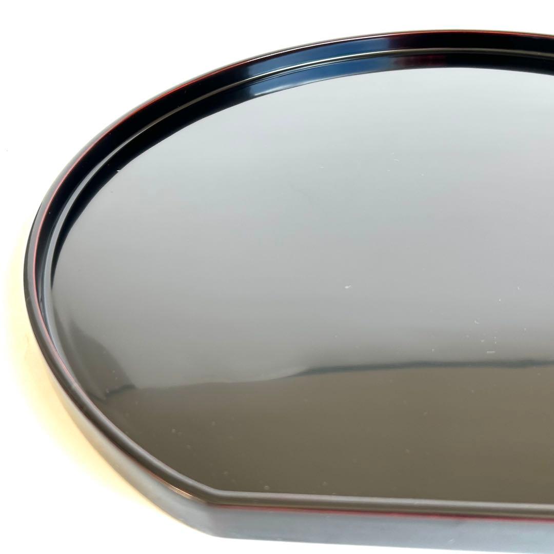 【未使用】天然木 木製 漆塗り 溜め ランチョンマット お膳 膳 お盆 丸丸②