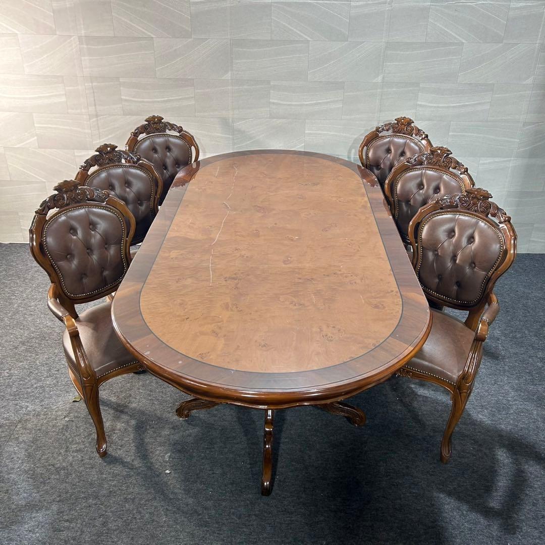 ダイニング7点セット イタリア ダイニングテーブル ダイニングチェア d3577