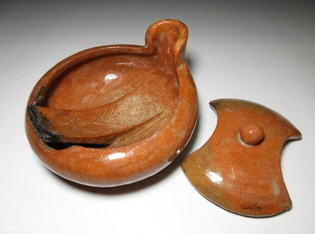 楽吉左衛門十一代 慶入 夜咄 すずめ瓦 雀土器／共箱