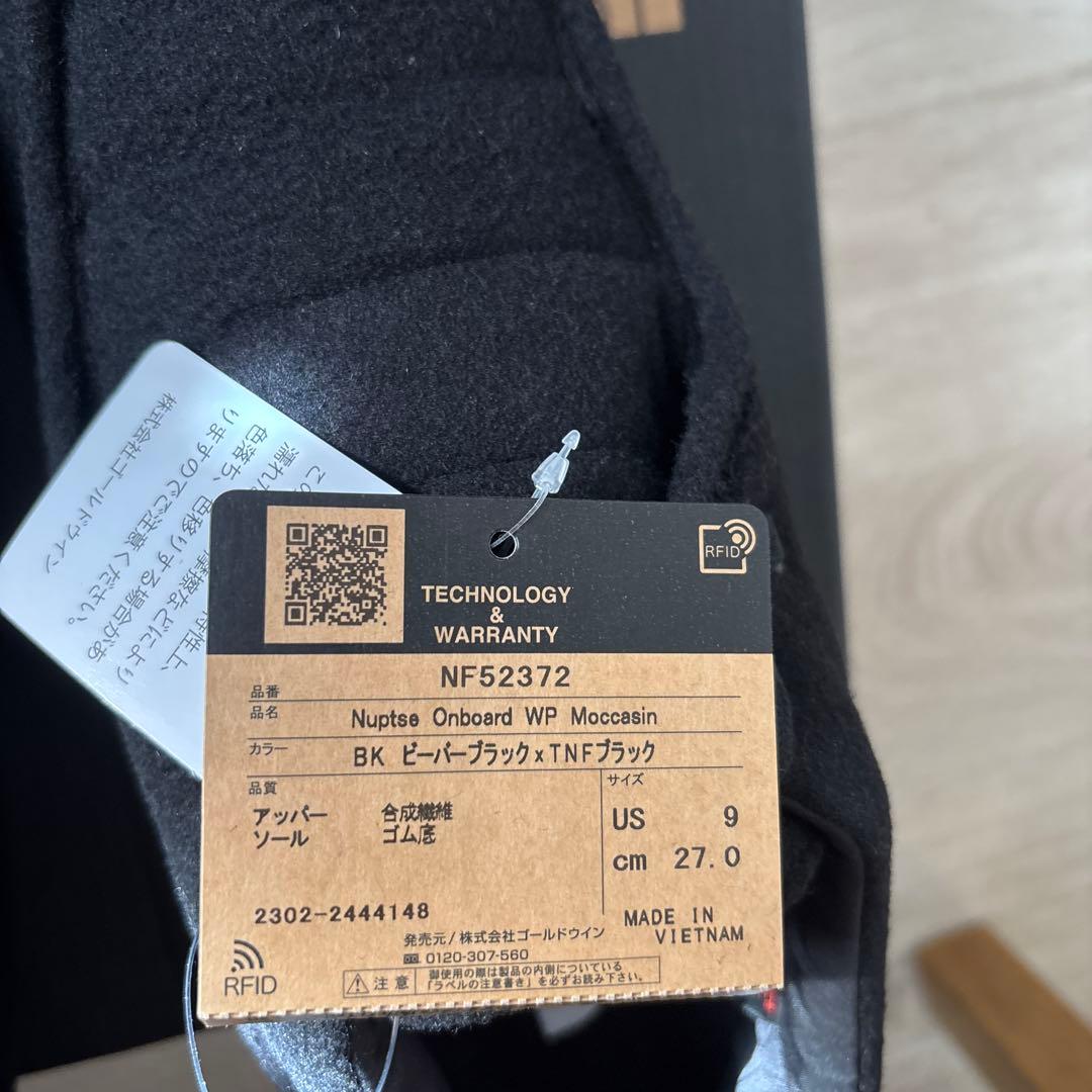 値下げ　THE NORTH FACE ヌプシ モカシン 27cm 黒