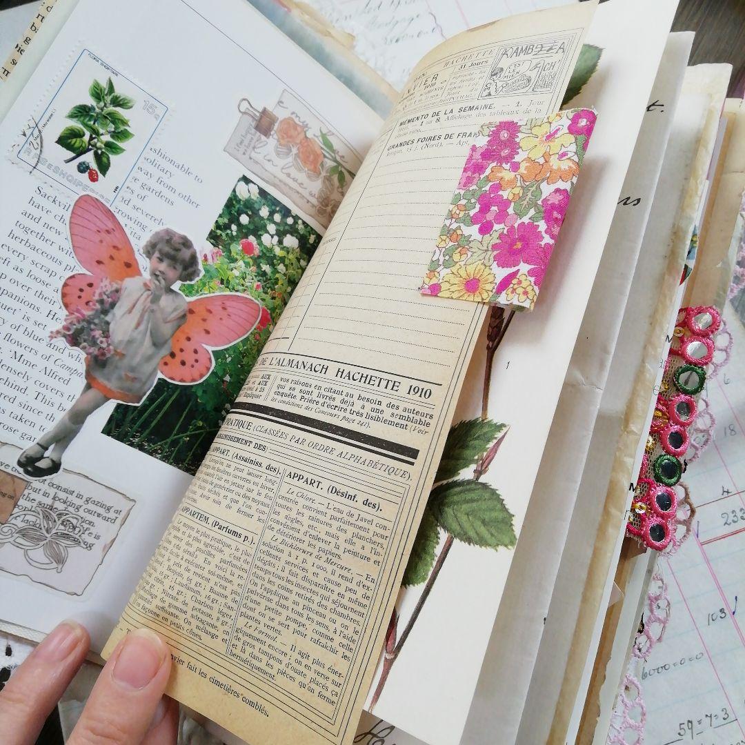 vintage pinkジャンクジャーナル　雑記帳　ヴィンテージ　お花と子ども