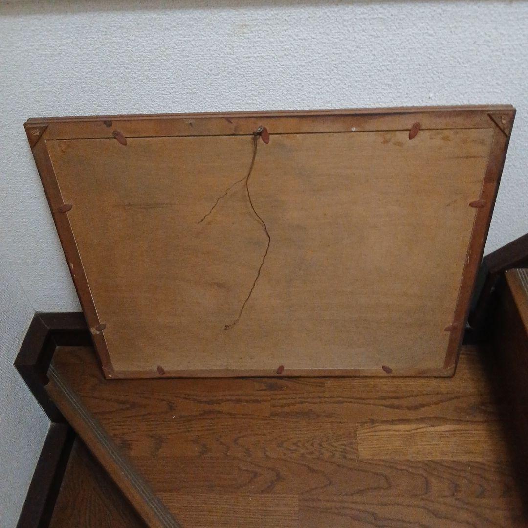 鷹 刺繍作品 木製フレーム付き