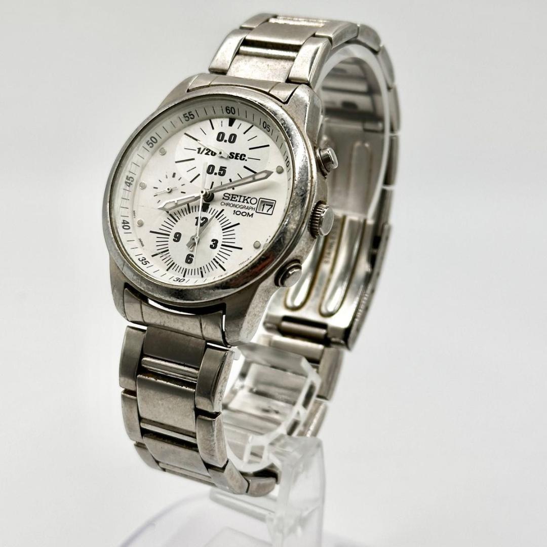 【電池交換済み】稼働 SEIKO 100M クロノグラフ 腕時計 クォーツ
