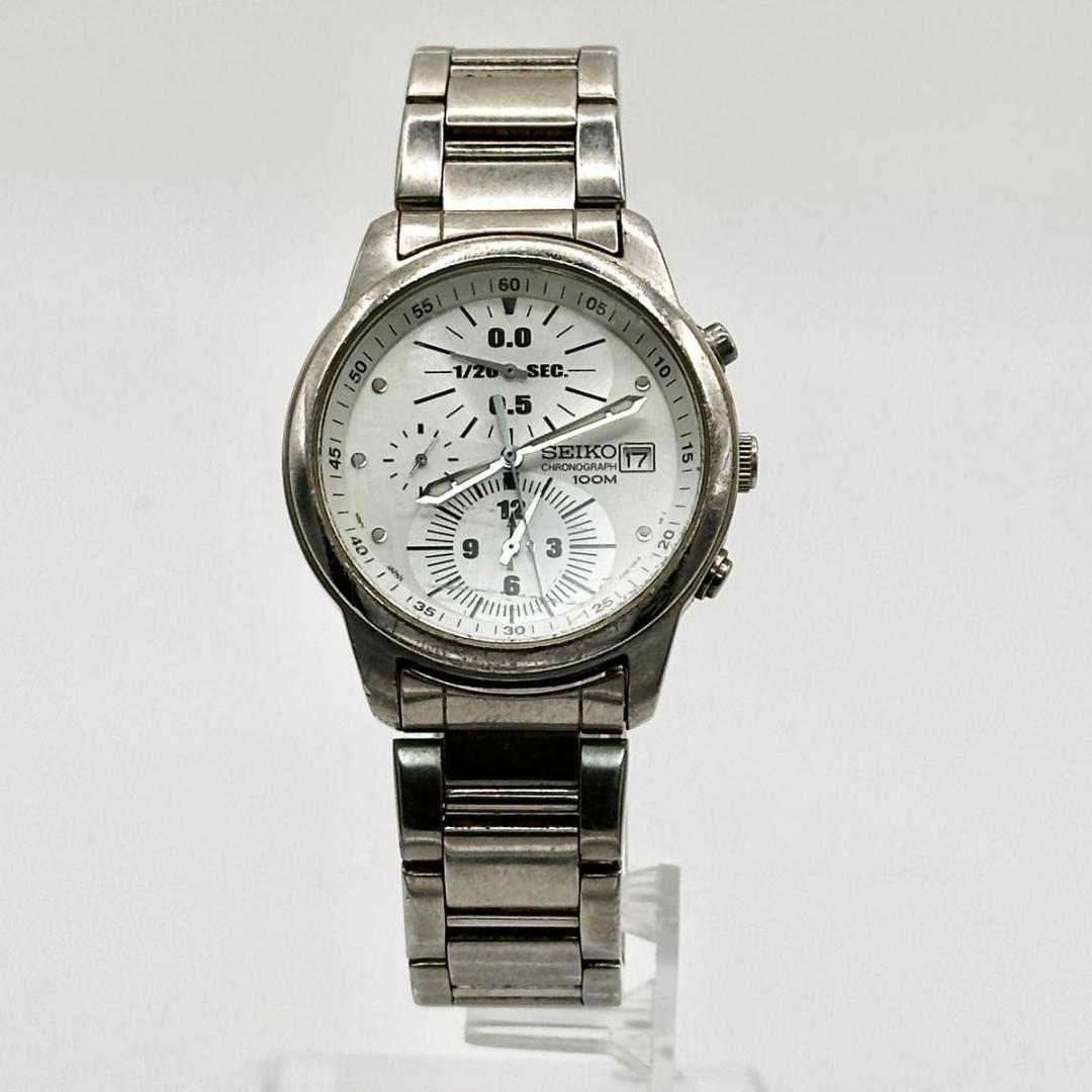 【電池交換済み】稼働 SEIKO 100M クロノグラフ 腕時計 クォーツ
