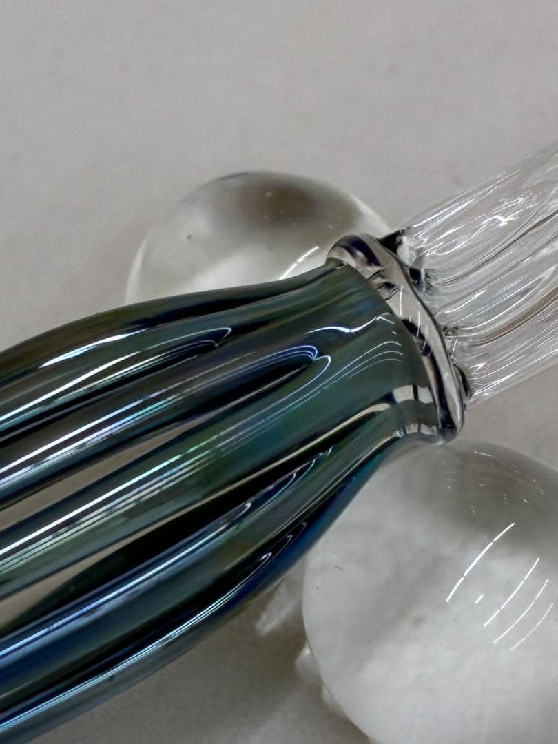 ❥道1654 HASE硝子工房 ガラスペン ストライプショート