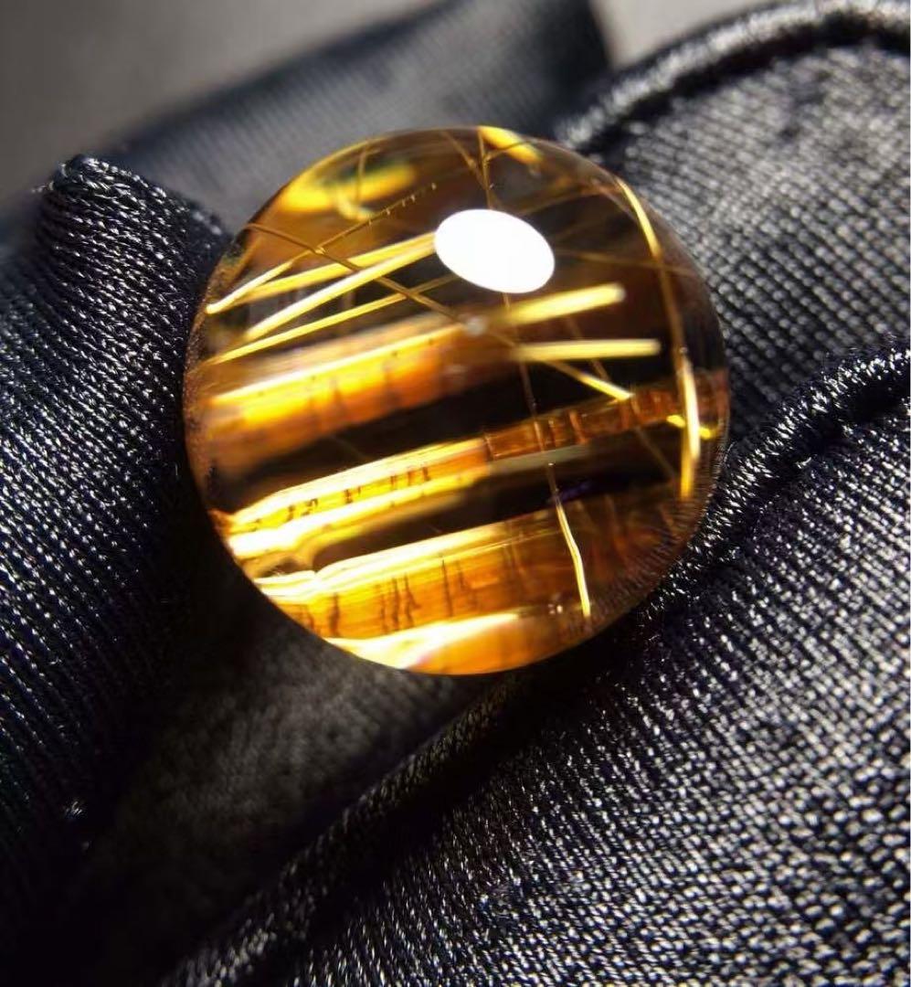 ⭐︎天然銅色ゴールドルチルクオーツ 丸玉 14.9mm 4.6g