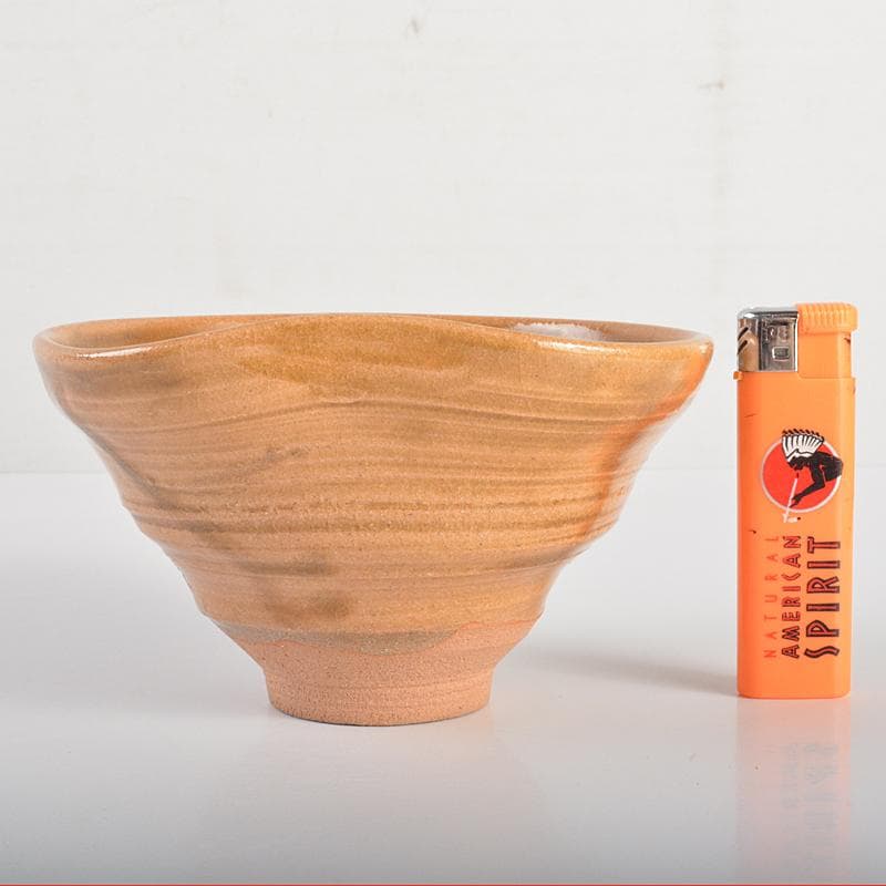 茶道具 益子焼 加守田章二作 茶碗 仕覆付 共布共箱 M