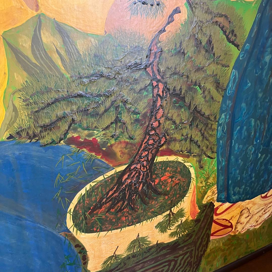 【蔵出し】特大 額縁 額装 絵画 「あねさん女房」作者不明 人物画 アート 作品