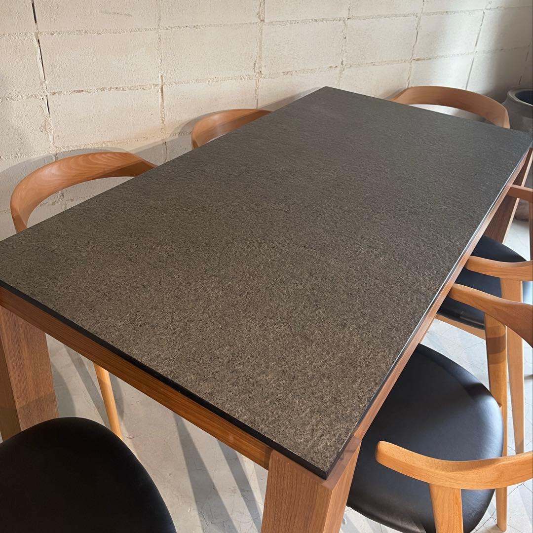 美品　御影石 × ウォールナット　ダイニングテーブル　ソングドリーム　160