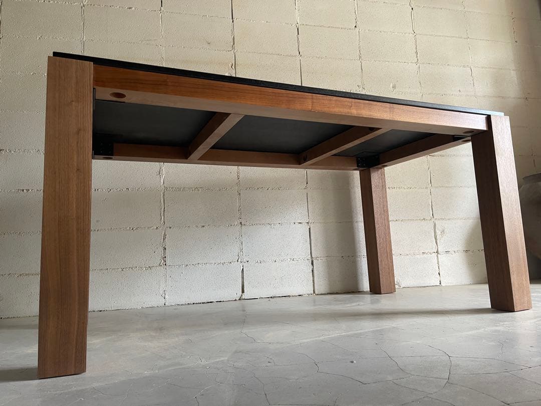 美品　御影石 × ウォールナット　ダイニングテーブル　ソングドリーム　160