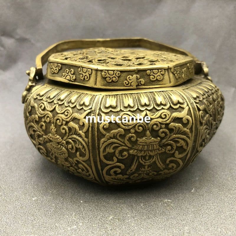 銅器 銅炉 暖手炉 香炉 提梁炉 香道具 工芸品 置物