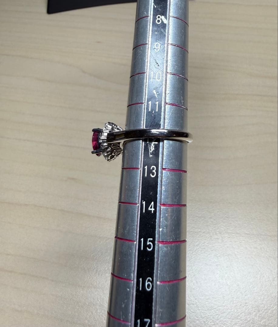 ルビー 1.76ct ダイヤモンド デザインリング 5.8g