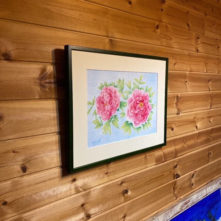 夫婦牡丹 (色鉛筆画)