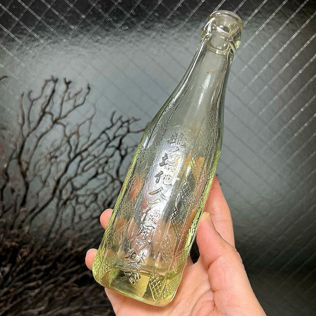 骨董 大正 炭酸飲料瓶 伊藤常三郎 星矢印※レモンサイダー 飴色ゆらゆら瓶