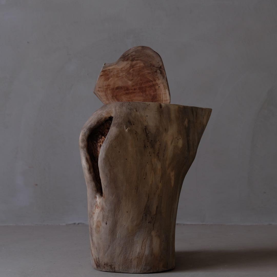 欅材 丸太スツール　椅子 チェア 古材 枯木 プリミティブ アンティーク 骨董