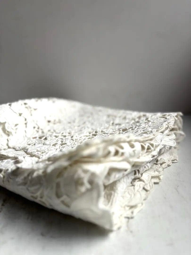 789 フランスアンティーク 美しいエンブロイダリーレース クロス