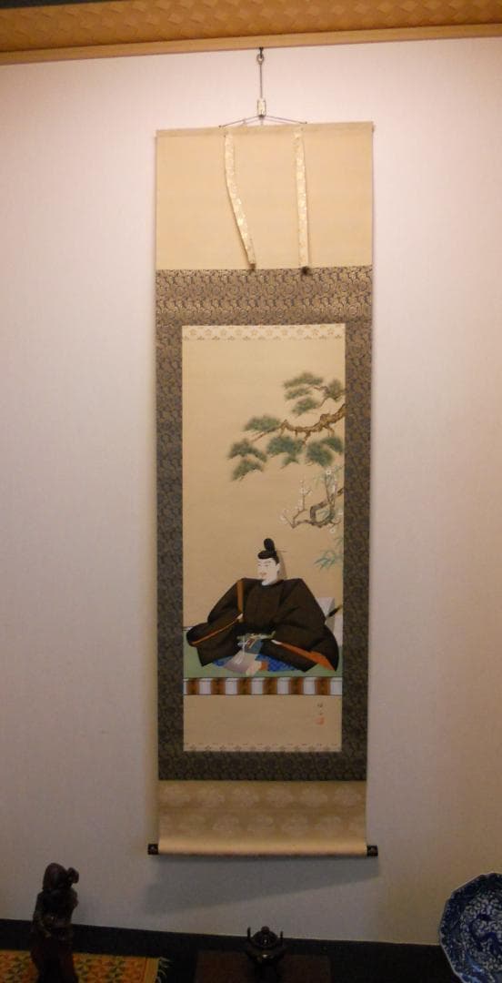 掛け軸 西村桜谷 菅公御像 絹本 希少 軸装 茶道具 掛軸 美品 です。