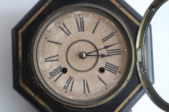 明治27年 アンティーク 京都時計 八角 掛時計 柱時計 振り子 動作品