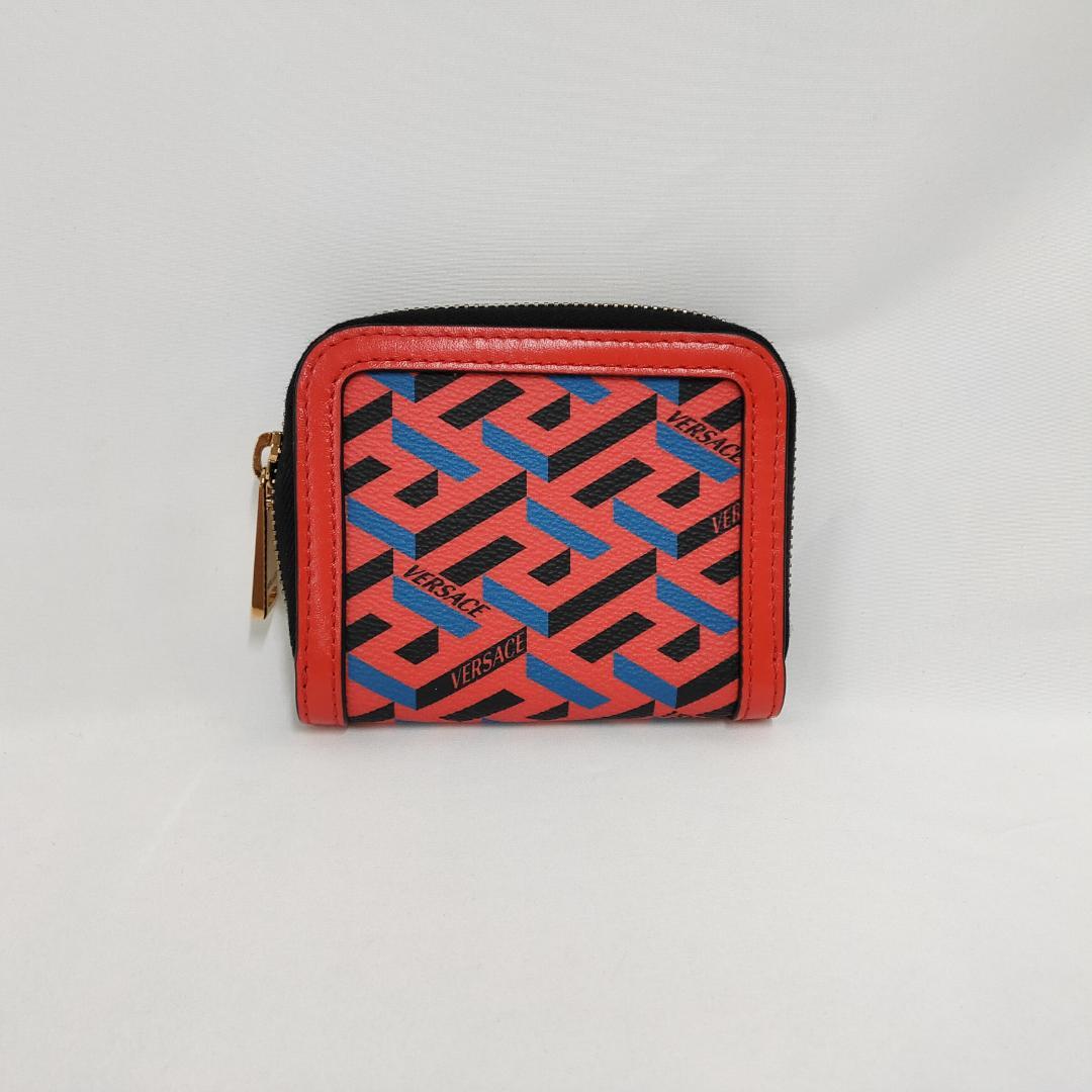 ○★新品 未使用 VERSACE ラ グレカ ラウンドジップコンパクトウォレット
